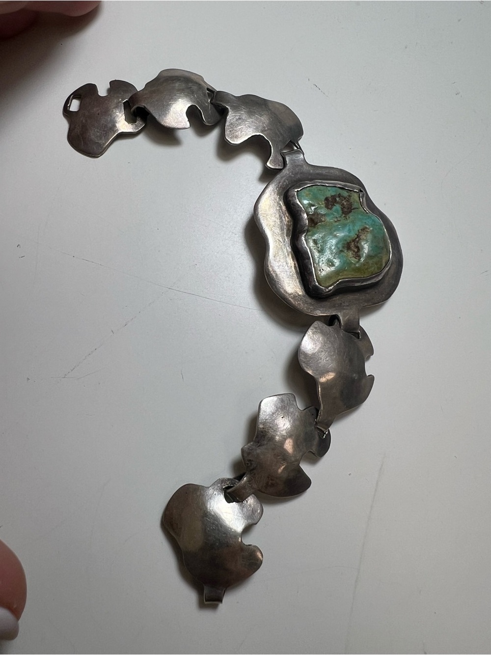 Sterling Silver Bracelet with Turquoise Stone - Picture 10 of 16